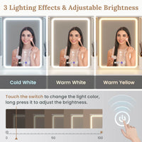 Sikaic Makeup Vanity LED Makeup Vanity With Outlet Smart Mirror Drawers White