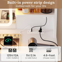 Sikaic Makeup Vanity LED Makeup Vanity With Outlet Smart Mirror Drawers White