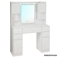 Sikaic Makeup Vanity LED Makeup Vanity With Outlet Smart Mirror Drawers White