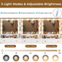 Sikaic Makeup Vanity LED Makeup Vanity With Outlet Nightstand Drawers White
