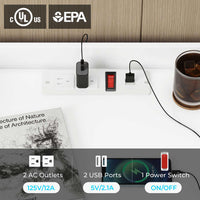 Sikaic Nightstand LED Nightstand with Charging Station Hutch Drawers White