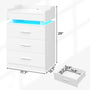 Sikaic Nightstand LED Nightstand with Charging Station Hutch Drawers White