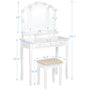 Sikaic Makeup Vanity Makeup Vanity with Lighted Mirror Stool Drawers White