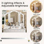 Sikaic Makeup Vanity Makeup Vanity with Lighted Mirror Stool Drawers White