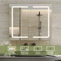 Sikaic Medicine Cabinet Led Double Doors Wall Mounted Medicine Cabinet with Mirror Cabinet Storage Organizer Adjustable Shelves White