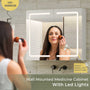 Sikaic Medicine Cabinet Led Double Doors Wall Mounted Medicine Cabinet with Mirror Cabinet Storage Organizer Adjustable Shelves White