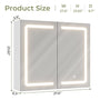 Sikaic Medicine Cabinet Led Double Doors Wall Mounted Medicine Cabinet with Mirror Cabinet Storage Organizer Adjustable Shelves White