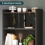 Sikaic Nightstand LED Tall Nightstand with Charging Station 3 Drawers And Bookshelf Black