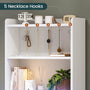 Sikaic Nightstand LED Tall Nightstand with Charging Station 3 Drawers And Bookshelf  White