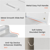 Sikaic Dresser Double Large Dresser with Shelves Wide Chest of 6 Drawers White