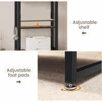 Sikaic File Cabinet 2 Drawers File Cabinet with Lock Storage Bag Open Shelf and Hook Brown