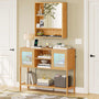 Sikaic Medicine Cabinet Bathroom Bamboo Medicine Cabinet with Doors and Adjustable Shelves Wall Mounted Over-The-Toilet Storage Natural