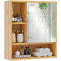 Sikaic Medicine Cabinet Bathroom Bamboo Medicine Cabinet with Doors and Adjustable Shelves Wall Mounted Over-The-Toilet Storage Natural