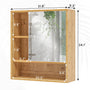 Sikaic Medicine Cabinet Bathroom Bamboo Medicine Cabinet with Doors and Adjustable Shelves Wall Mounted Over-The-Toilet Storage Natural