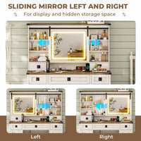 Sikaic Makeup Vanity Large Makeup Vanity with Lights & Charging Station Ample Storage Space and Sliding Mirror White