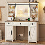 Sikaic Makeup Vanity Large Makeup Vanity with Lights & Charging Station Ample Storage Space and Sliding Mirror White