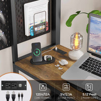 Sikaic Bed Frame LED Junior Loft Metal Twin Size Bed Frame with Desk Charging Station Drawers Storage Shelves and Safety Guard & Ladder No Box Spring Needed Black