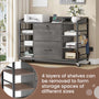 Sikaic File Cabinet 44 Inches File Cabinet with 2 Drawers Lock Power Strip Storage Shelves Grey