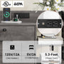Sikaic File Cabinet 44 Inches File Cabinet with 2 Drawers Lock Power Strip Storage Shelves Grey