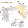 Sikaic Gaming Desk 64.5 inches Reversible L Shaped Desk with Storage Shelves  U Shaped Gaming Desk with 3 Drawers Power Outlet & LED Strip White