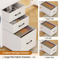 Sikaic Gaming Desk 58 Inches L Shaped Gaming Desk with LED Light 3 Drawers and Bookshelf Storage Shelves White