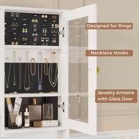 Sikaic Makeup Vanity Makeup Vanity Set with Mirror and Lights Charging Station RGB Jewelry Storage Shelves White