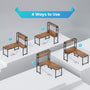 Sikaic Gaming Desk 45.3 inches LED Reversible L Shaped Gaming Desk with Hutch Power Outlet Storage Shelves  and Hooks Brown
