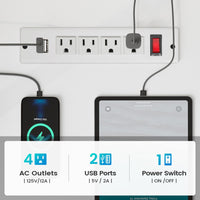 Sikaic Gaming Desk 45.3 inches LED Reversible L Shaped Gaming Desk with Hutch Power Outlet Storage Shelves  and Hooks White
