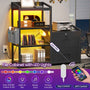 Sikaic File Cabinet 35.4 inches LED File Cabinet Power Strip with 2 Drawe fits Letter/A4 Size Black