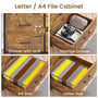 Sikaic File Cabinet 35.4 inches LED File Cabinet Power Strip with 2 Drawe fits Letter/A4 Size Brown