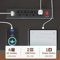 Sikaic Gaming Desk LED lights L Shaped Gaming Desk with Fabric File Drawers and Power Outlet Hutch & Storage Shelves Black