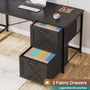 Sikaic Gaming Desk LED lights L Shaped Gaming Desk with Fabric File Drawers and Power Outlet Hutch & Storage Shelves Black