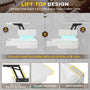 Sikaic Coffee Table 40 Inches Lift Top Coffee Table with 2 Fabric Drawers and LED Light White Marble