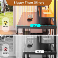 Sikaic Gaming Desk Led Gaming Desk with Power Outlets and Glass Display Cabinet Monitor Stand Hooks CPU Stand Black