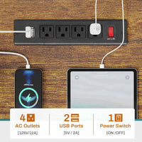 Sikaic Gaming Desk Led Gaming Desk with Power Outlets and Glass Display Cabinet Monitor Stand Hooks CPU Stand Brown