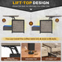 Sikaic Coffee Table 40 Inches 4 in 1 Lift Top Coffee Table with Storage Cabinet 2 Fabric Drawers & LED Light for Dining Room Grey