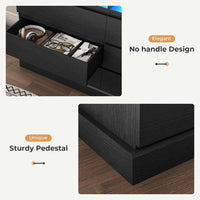 Sikaic Dresser Dresser for Bedroom with LED Lights and Charging Station Black