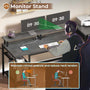 Sikaic Gaming Desk 59 Inches Reversible Gaming Desk with LED Lights & Power Outlet File Drawers and Storage Grey