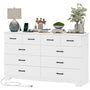 Sikaic Dresser 55.1 Inches 10 Drawers Modern Long Dresser with Power Outlets and Ample Storage Organizer for Bedroom White