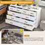 Sikaic Dresser 55.1 Inches 10 Drawers Modern Long Dresser with Power Outlets and Ample Storage Organizer for Bedroom White
