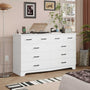 Sikaic Dresser 55.1 Inches 10 Drawers Modern Long Dresser with Power Outlets and Ample Storage Organizer for Bedroom White