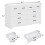 Sikaic Dresser 55.1 Inches 10 Drawers Modern Long Dresser with Power Outlets and Ample Storage Organizer for Bedroom White