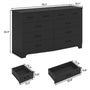 Sikaic Dresser 55.1 Inches 10 Drawers Modern Long Dresser with Power Outlets and Ample Storage Organizer for Bedroom Black