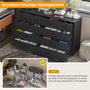Sikaic Dresser 55.1 Inches 10 Drawers Modern Long Dresser with Power Outlets and Ample Storage Organizer for Bedroom Black