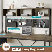 Sikaic Gaming Desk L Shaped Reversible Gaming Desk With Power Outlets Keyboard Tray Walnut Brown