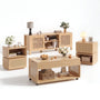 Sikaic 4-Piece Set 4-Piece Sikaic Boho Rattan Living Room Set Natural Natural / TV Stand + Coffee Table + 2 Side Tables