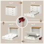 Sikaic 4-Piece Set Farmhouse Full Murphy Bed Set with Trifold Mattress & Nightstand Rustic White Rustic White / Engineered Wood/High Density Foam / Full
