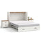 Sikaic 4-Piece Set Farmhouse Full Murphy Bed Set with Trifold Mattress & Nightstand Rustic White Rustic White / Engineered Wood/High Density Foam / Full
