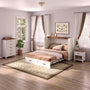Sikaic 4-Piece Set Farmhouse Queen Murphy Bed Set with Trifold Mattress & Nightstand Rustic White Rustic White / Engineered Wood/High Density Foam / Queen