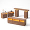 Sikaic 4-Piece Set Sikaic 4-Piece Smart Home Furniture Set with LED Lighting and Storage Walnut Walnut / Engineered Wood & Glass / Modern